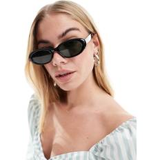 Bevel Oval Sunglasses - Black