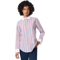 Jones New York Women's Cotton Oversized Striped Shirt Rose Multi