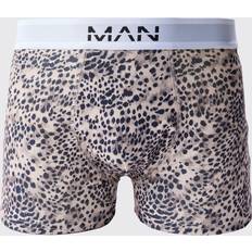 Leopardenmuster Unterhosen boohooMAN Leopard Printed Boxers - Grey