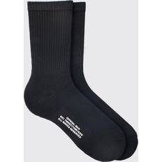 Underwear boohooMAN Mens High Build Branded Sole Socks In Black One