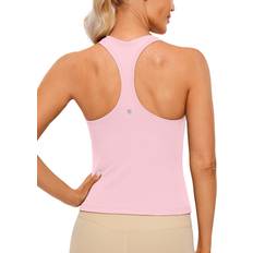 Yellow Tank Tops Crz Yoga CRZ YOGA Butterluxe Racerback Workout Tank Tops for Women Sleeveless Gym Tops Athletic Yoga Shirts Camisole Pink Peony