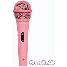 Soundlab dynamic vocal microphone with lead in pink