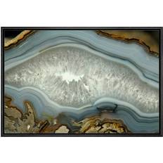 Fyrkantig - Svarta Tavlor IDEA4WALL Abstract Gemmstone Agate Slice Pattern Gallery Canvas Large On Canvas Print 24.0 Framed Art 36x36"