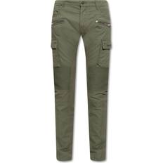 Balmain Men Trousers Balmain Slim-fit Cargo Trousers with Logo Print - Green