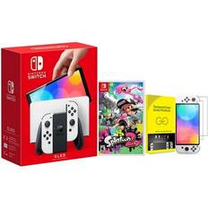 record S/N, Newest Switch OLED Model White Joy Con 64GB Splatoon