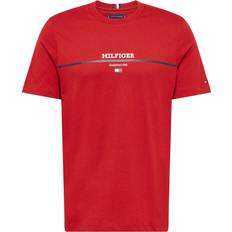 Tommy Hilfiger Herre T-shirts på tilbud Tommy Hilfiger Monotype Logo Front Stripe T-Shirt DARK MAGMA