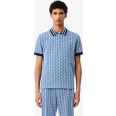 Lacoste Uomo Polo Lacoste Contrast Collar Polo Shirt - Blue