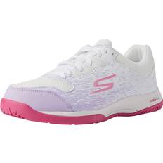 Foam Racket Sport Shoes Skechers Women's Viper Court-Athletic Indoor Outdoor Pickleball Shoes with Arch Fit Support White/Lavender