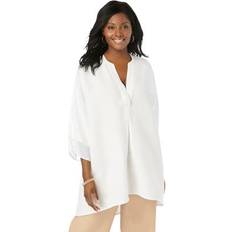 Jessica London Clothing Jessica London Plus Women's Hi-Low Tunic in White Size W Shirt