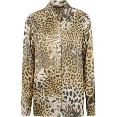 Natural - Woman Shirts Roberto Cavalli Jaguar Skin Print Shirt - Light Brown