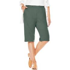 Woman Within Women Shorts Woman Within Plus 7-Day Knit Bermuda Shorts in Pine Size 5X