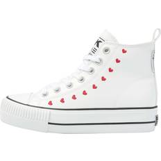 British Knights Women's Pu Embroidery Sneakers Kaya Mid - Blanc