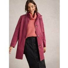 Pink - Women Coats White Stuff Karla Velvet Long Sleeve Coat In Pink Dus Pink