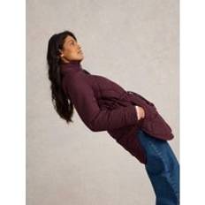 Purple - Women Coats White Stuff Emilia Quilted Collared Coat In Purple Dark Plum