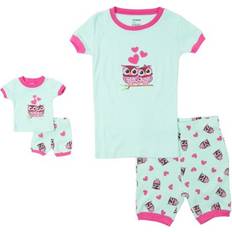 Nightwear Leveret Shorts Kids & Toddler Pajamas Matching Doll & Girls Pajamas 100% Cotton Pjs Set,Owl,5 Years