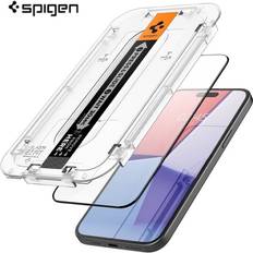 Spigen Apple iPhone 15 Plus Skärmskydd Spigen Glas.TR EZ Fit Härdat Skärmskydd till iPhone 15 Plus 2-pack Svart Ram
