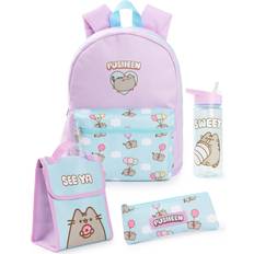 purple printed 4 piece backpack set girls
