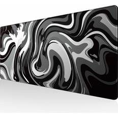 Large Gaming Mouse Pad Black Pad Liquid Wave Desk Mat