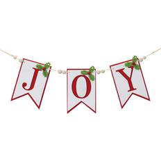 Red Garlands Melrose International Joy Holiday Banner Garland 21 in. L