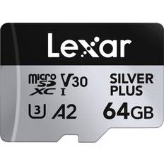 LEXAR Memory Cards LEXAR Silver Plus 64GB UHS-I V30 205MB/s microSDXC Sliver
