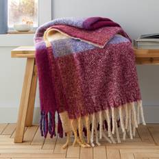 Textiles Catherine Lansfield Faux Mohair Check X Blankets Purple (169.9x130cm)