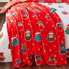 Red Blankets Catherine Lansfield 'Christmas Party Robins' Cosy Fleece Blankets Red (169.9x130cm)