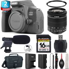 Canon eos 850d rebel t8i 18-55mm is stm shoutgun mic uv case -16gb kit Black More than 3"