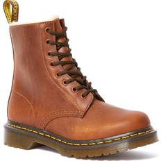 Dr. Martens Leder 1460 Serena Stiefeletten Mit Kunstfellfutter - Braun