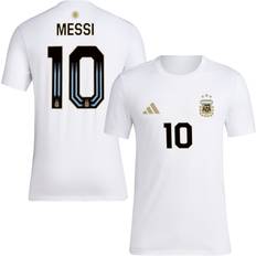 Soccer T-shirts Adidas mens argentina messi t-shirt WHITE