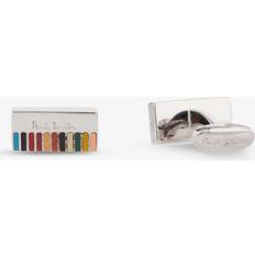 Paul Smith Silver 'Signature Stripe' Edge Cufflinks Multicolour One