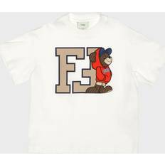 Fendi White Ff Teddy Bear Cotton T-Shirt