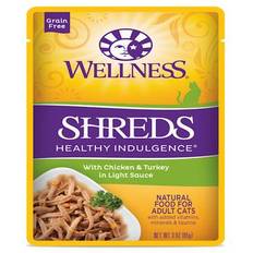 Wellness Healthy Indulgence Natural Grain Free Shreds with Chicken & Turkey Cat 3 oz., Case X