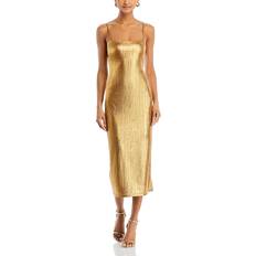 Aqua Clothing Aqua x Venus Williams Metallic Rib Slip Dress 100% Exclusive Gold