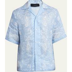 Amiri Tops Amiri Men's Linen Bandana Camp Shirt CERULEAN 2X-LARGE