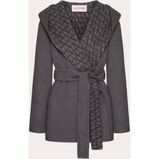 Valentino Outerwear Valentino DOUBLE COAT TOILE ICONOGRAPHE Woman GREY/DARK GREY