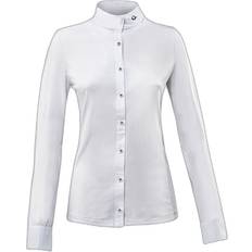 Reitsport Hemden Reitturnier-Polo langarm Damen Eqode Dreda Blanc