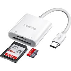 KiwiBird usb c sd card reader, micro sd to type c otg adapter for sdhc sdxc tf