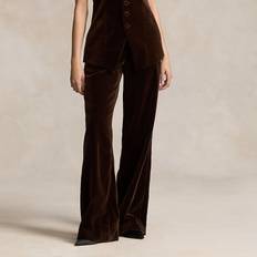 Velvet Pants & Shorts Polo Ralph Lauren Stretch-Cotton Velvet Wide-Leg Pant in Circuit Brown