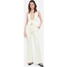 Linen - Women Vests The Kooples Cotton-Blend Fitted Waistcoat ivory