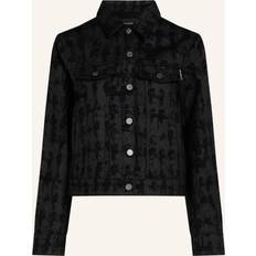 Karl Lagerfeld Kameo Denim Jacket, Woman, Black denim kameo, Black Denim Kameo