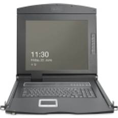 KVM-Switches Digitus 19" HD LCD KVM Konsole, 1-Port VGA, deutsche Tastatur, KVM Switch, Schwarz