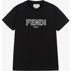 Fendi Black Embroidered Cotton T-Shirt