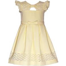 Bonnie Jean Dresses Bonnie Jean Girls 4-6x Lace Trim Linen Dress, Yellow