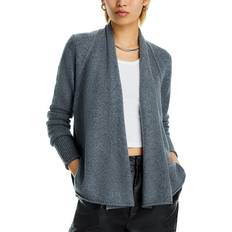 Aqua Coats Aqua Cashmere Drape Front Cardigan 100% Exclusive Grey