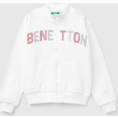 XL Sweats United Colors of Benetton Felpa Con Zip E Colletto - Bianco Panna