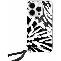 Karl Lagerfeld Fundas de teléfono móvil Karl Lagerfeld Klhcp15lhzbpkcck Iphone 15 Pro 6.1 Iml Zebra Pattern&cord Phone Case Durchsichtig