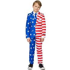 Polyester Jakkesæt Børnetøj OppoSuits Boys 4-16 Suitmeister USA Flag Americana Suit