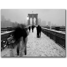 Trademark Fine Art Yale Gurney 'Love on the Brooklyn Bridge' YG7098-C2232GG Framed Art