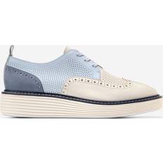 Silver Oxford Cole Haan Women's Øriginal Grand Platform Wingtip Oxford Shoes Oxford Heather-Folkstone Gray-Ivory