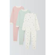 John Lewis Kids' Heart Stripe Pyjamas, Pack of 3, Multi